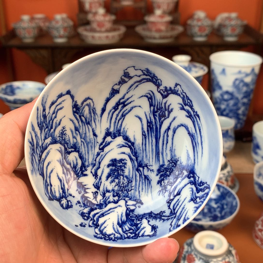 雪景主人杯手工手绘