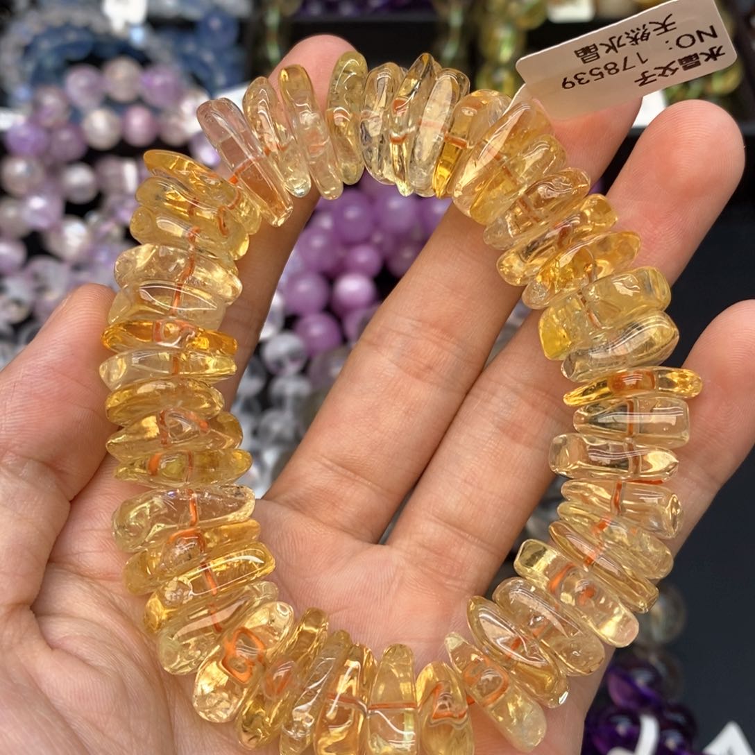 水晶手串未镶嵌5黄水晶随形