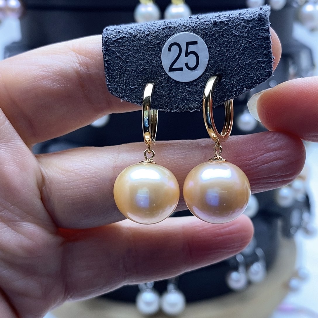 淡水珍珠耳饰银S925镶嵌