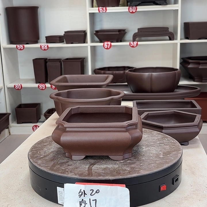 那***美紫砂花盆切角小四方