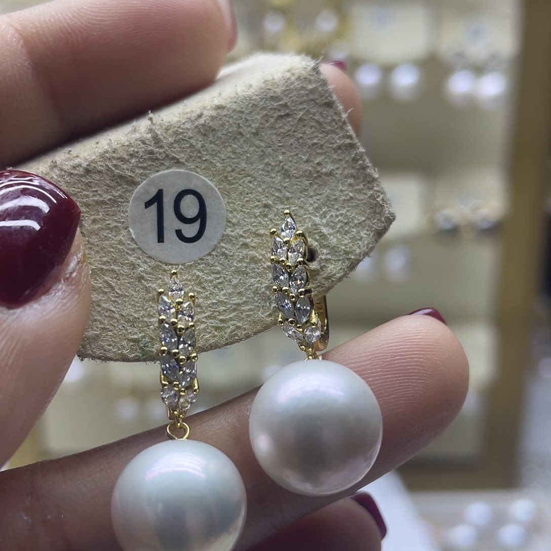 淡水珍珠耳饰银S925镶嵌