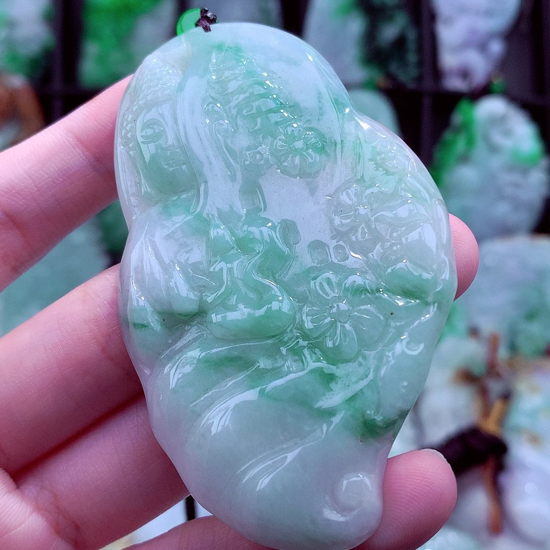 翡翠未镶嵌颈饰天然