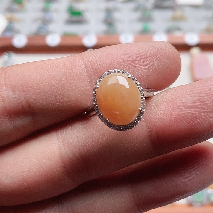 翡翠银S925镶嵌戒指