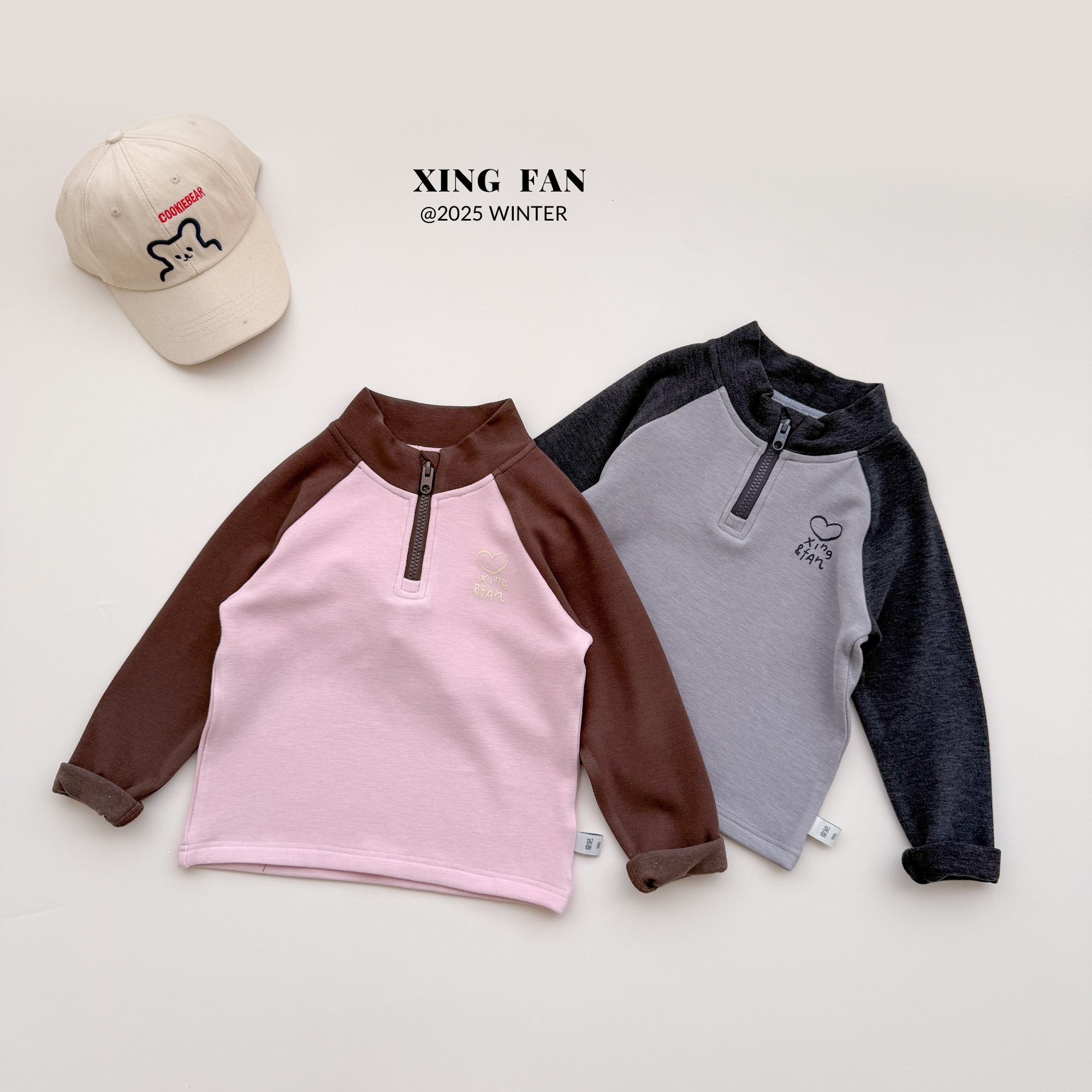 【现货】星范童装2025年冬装女童加绒加厚韩版拼色卫衣254-XF-54054