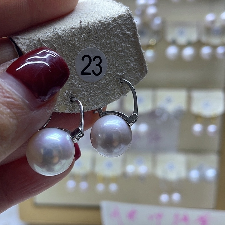 淡水珍珠耳饰银S925镶嵌