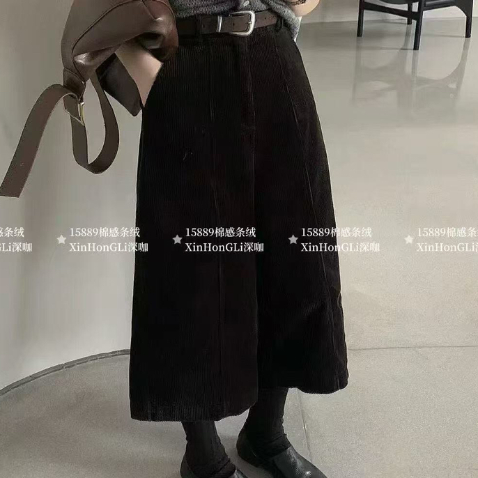 秋季韩系简约七分洋气直筒灯芯绒休闲裤15889