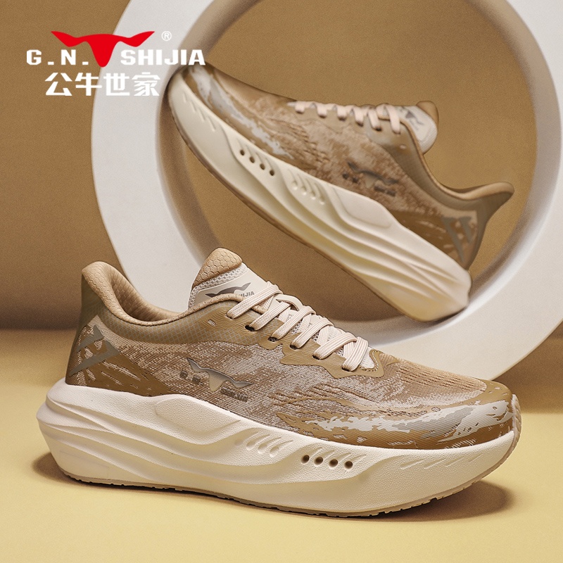 公牛世家男鞋夏季新款网面透气运动鞋百搭厚底休闲减震飞织跑步鞋
