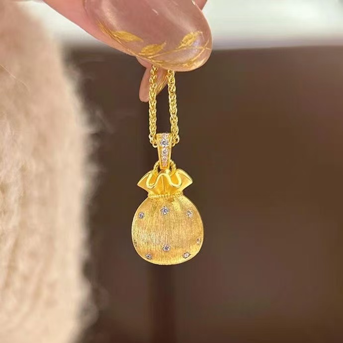 欧伦诗 钛钢项链 新中式 国风轻奢闪锆波点福袋项链