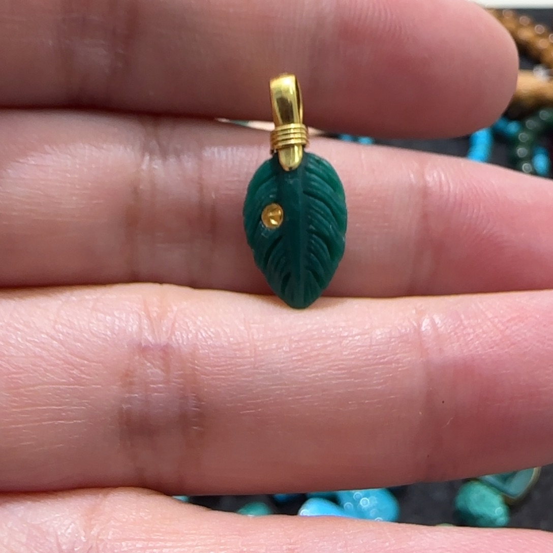 绿松石18K金镶嵌配饰