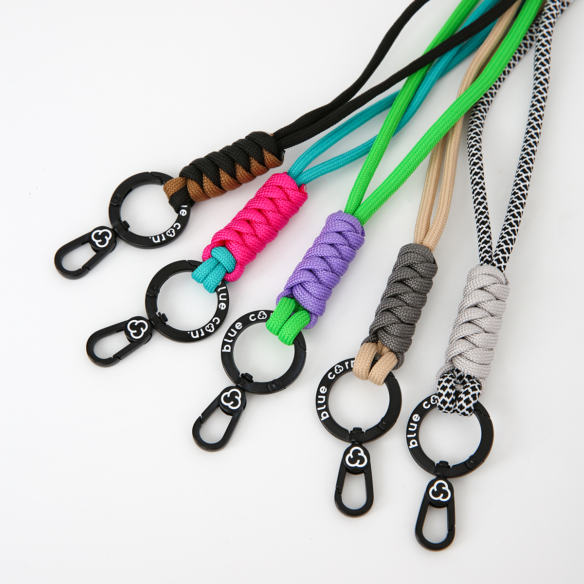 Bluecorn原创日系户外露营伞绳编织可拆卸快挂电子U盘挂脖手机绳