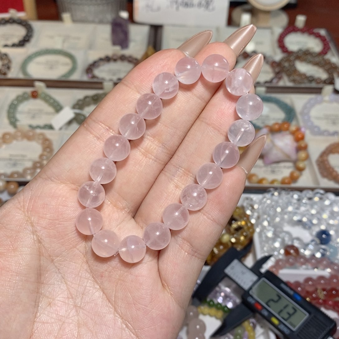 水晶手串未镶嵌粉晶