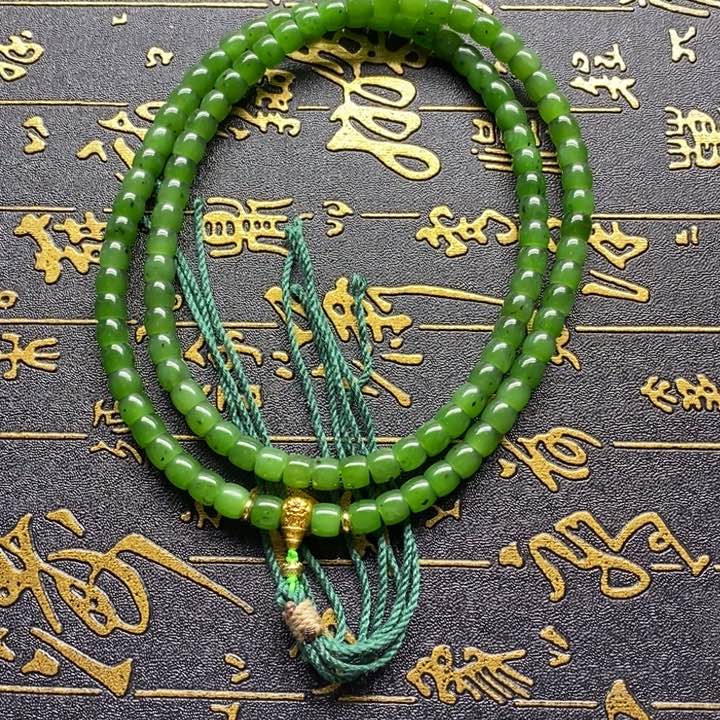 手链合金和田玉碧玉108