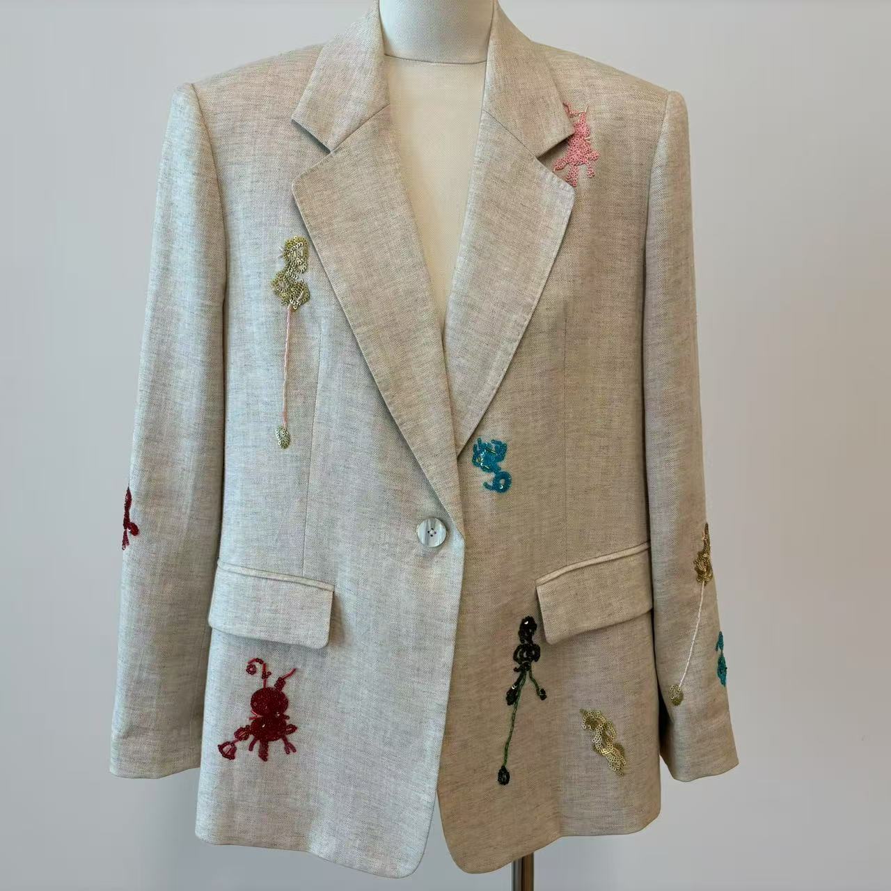 时尚百搭气质休闲轻奢短款女士上衣小香风西服/40716