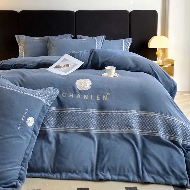 对对爱2025新款臻棉绒四件套全消光吸湿牛奶绒加厚加绒四件套 