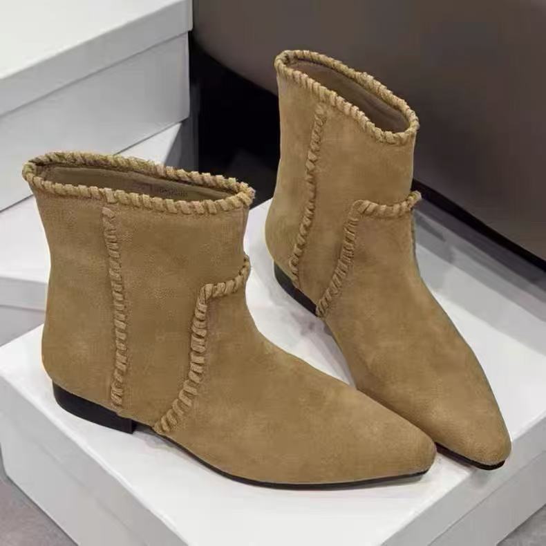 现货A4｜设计师真皮潮酷女靴｜半码拍小｜911-5