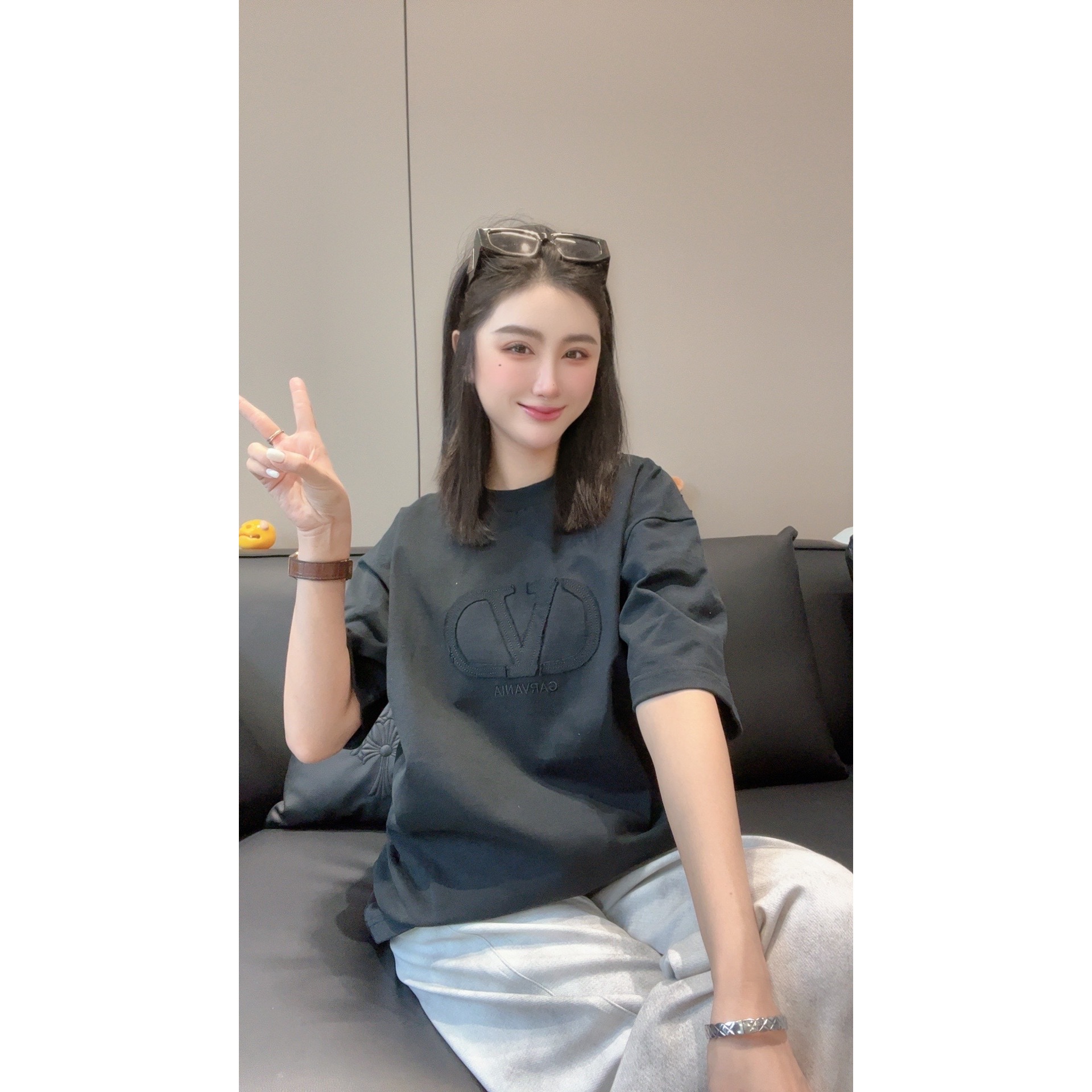 【77专属】新款贴布工艺圆领短袖t恤 59607