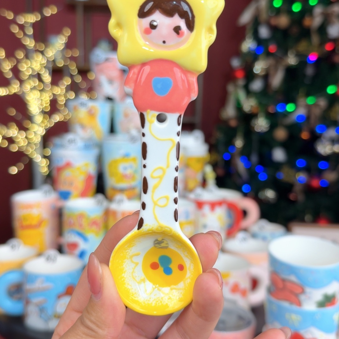 陶摆件景德镇手绘高温釉下彩