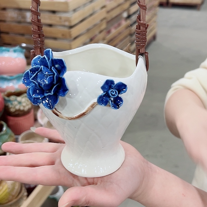 有孔.凑满10元发货多肉陶瓷花盆！