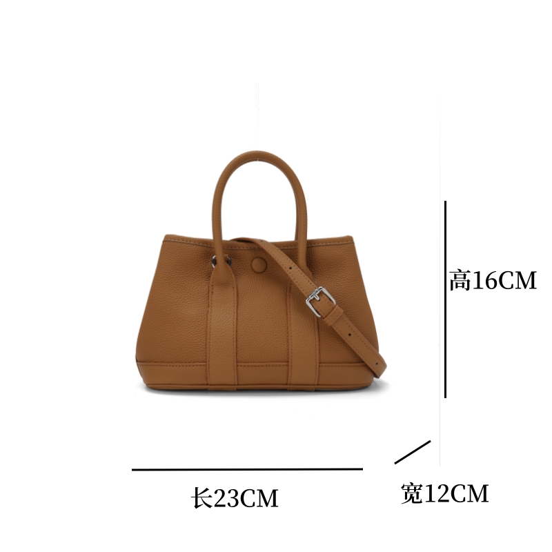 GUJUE/古爵按扣牛皮耐磨优雅风时尚手提包通勤荔枝纹简约休闲