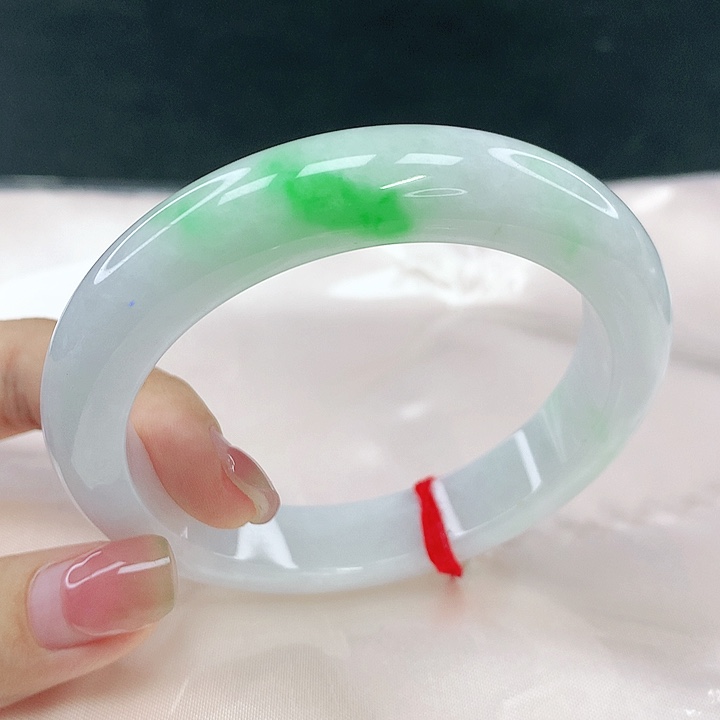 翡翠未镶嵌手镯圈59，40101