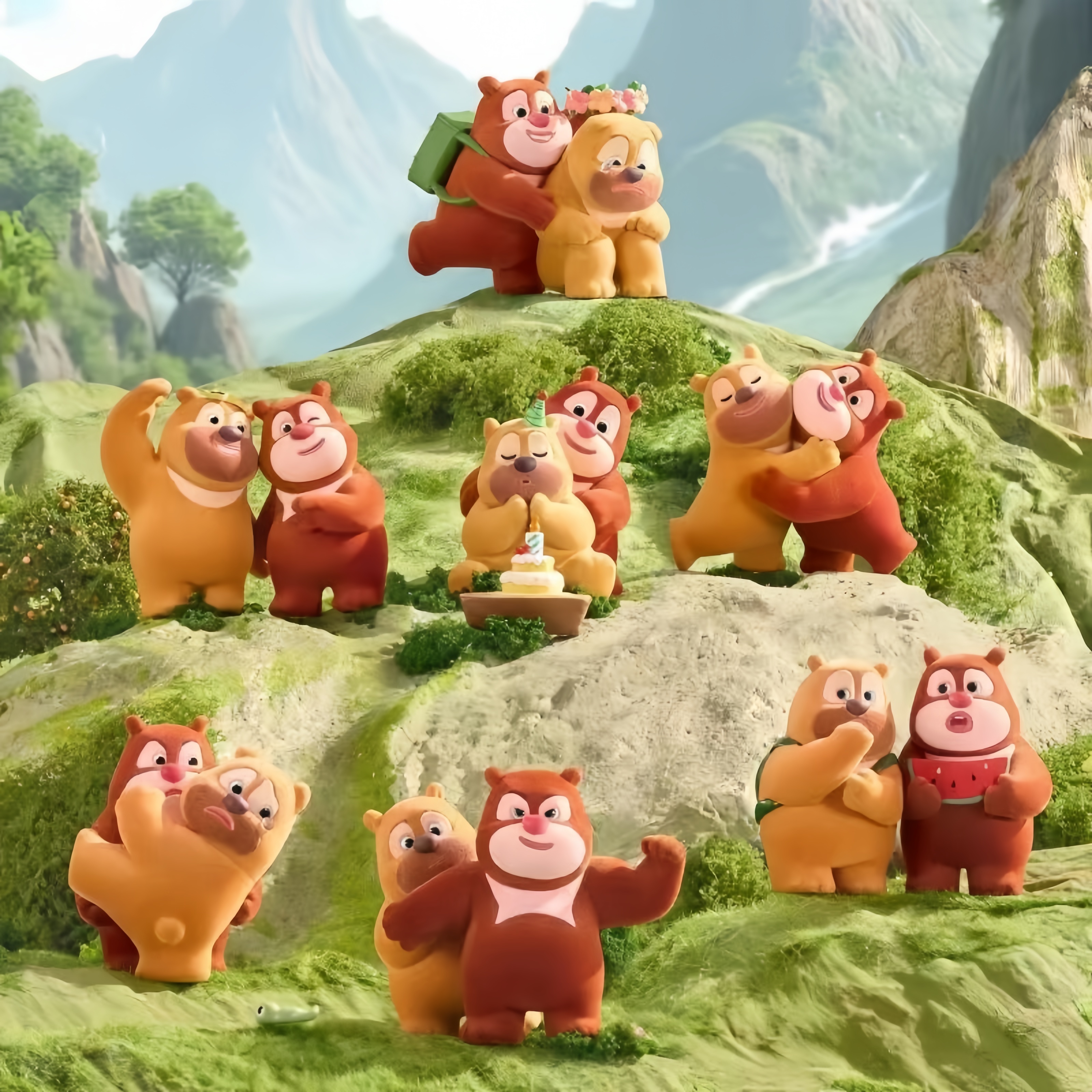 新款熊出没最 好的我们系列盲盒熊大熊熊出没打工熊盲盒