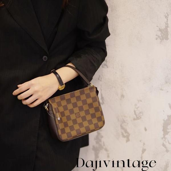 99新 LouisVuitton/路易威登 大吉中古/bz/棋盘格豆腐手提包
