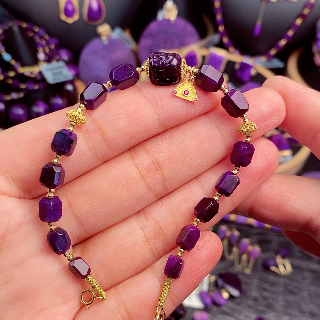 苏纪石（舒俱来）手链18K金镶嵌