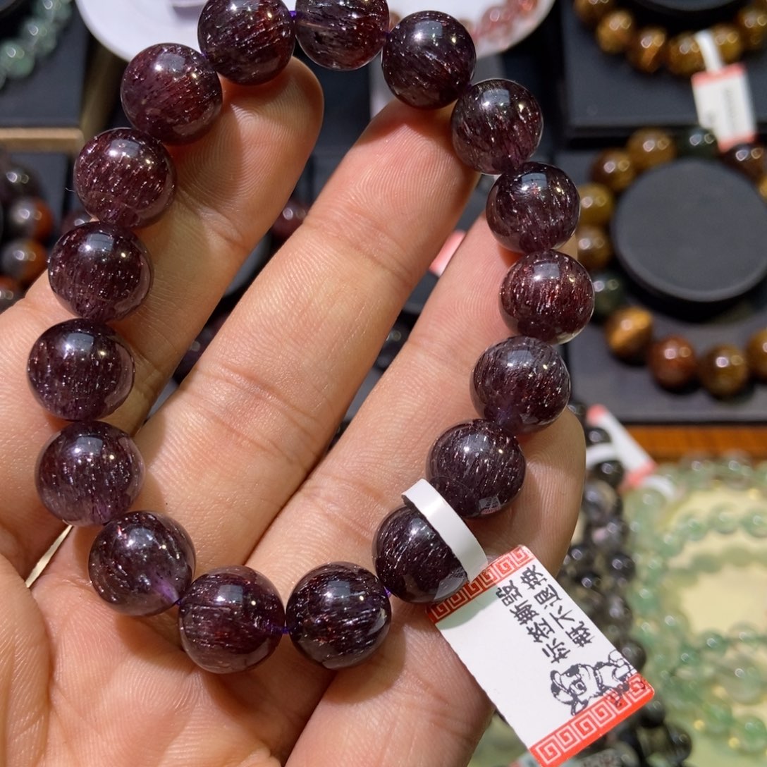 水晶手串未镶嵌红超七12