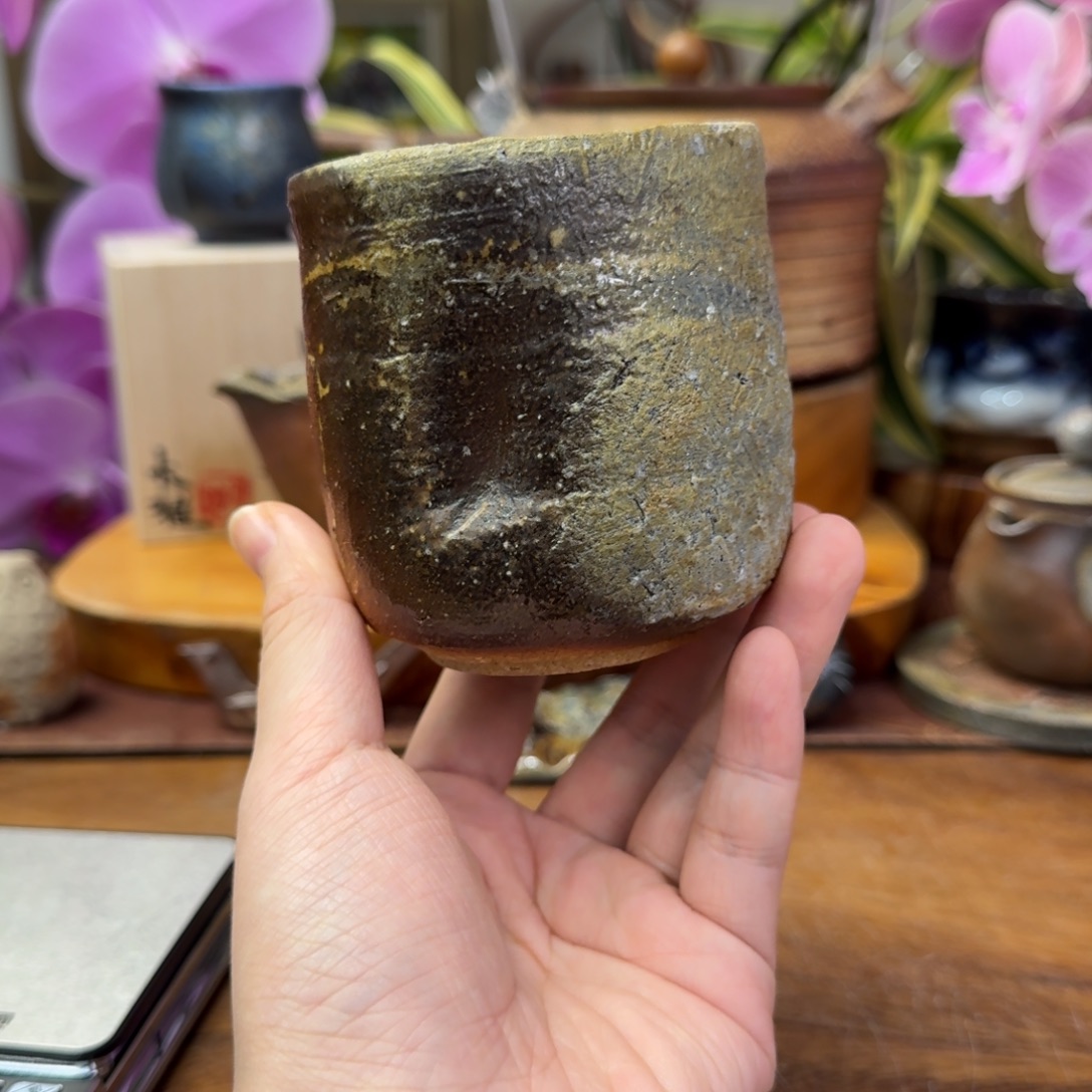 峰***骑森丁斋备前烧汤吞福利一口价