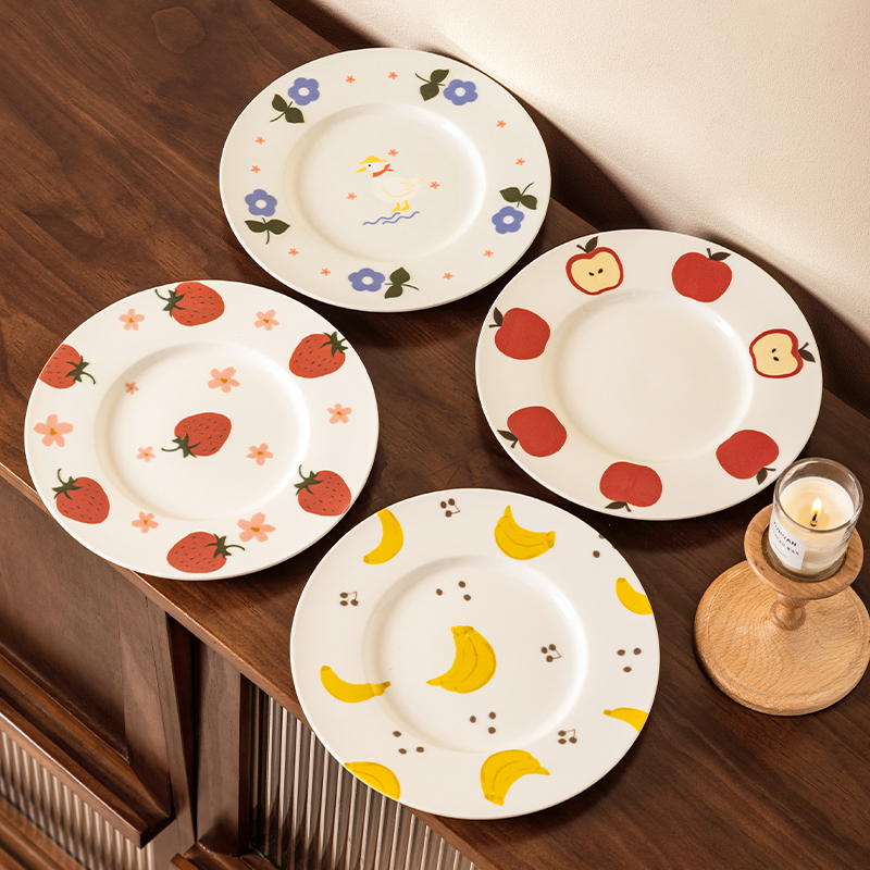 【摩登主妇】釉下彩盘家用菜盘2025新款高颜值餐具西餐早餐甜品盘