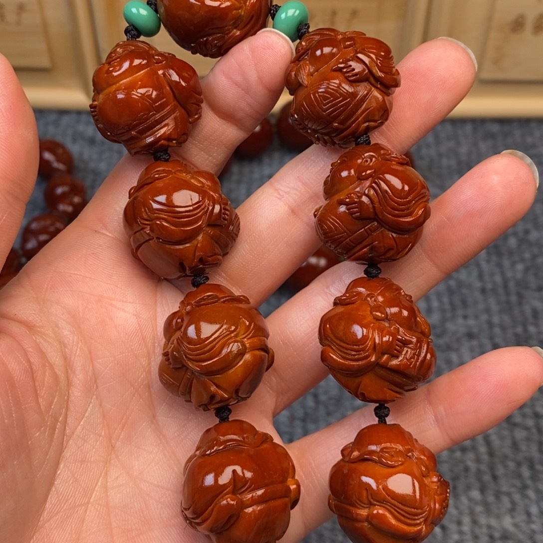 三***金橄榄核手串/手链八宝财神