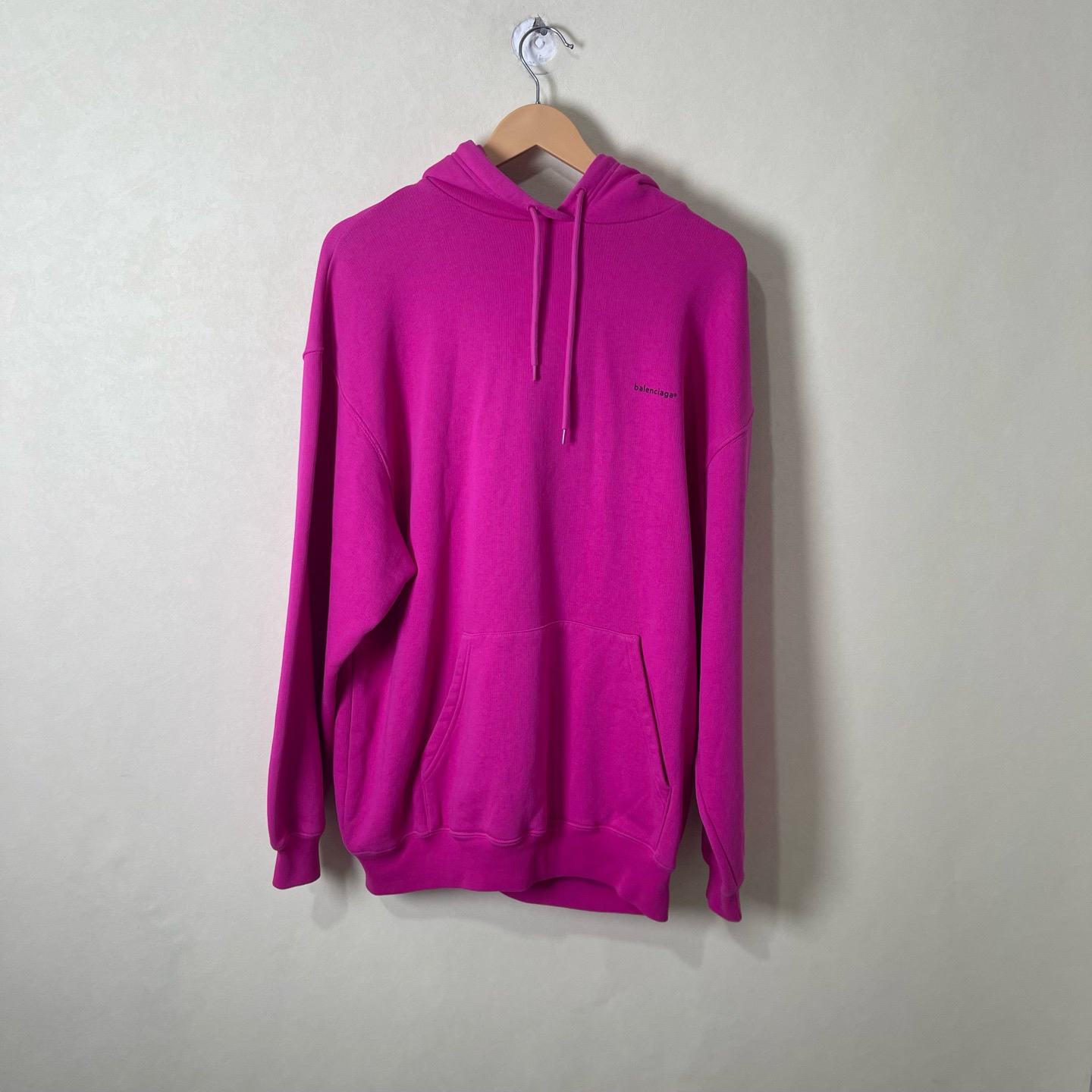 99新 Balenciaga/巴黎世家 99新 L码 粉色logo 帽衫 