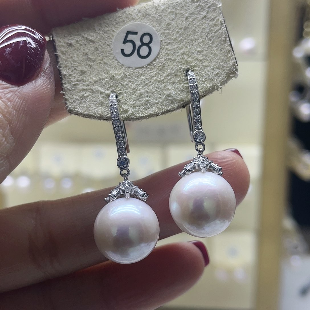 淡水珍珠耳饰银S925镶嵌