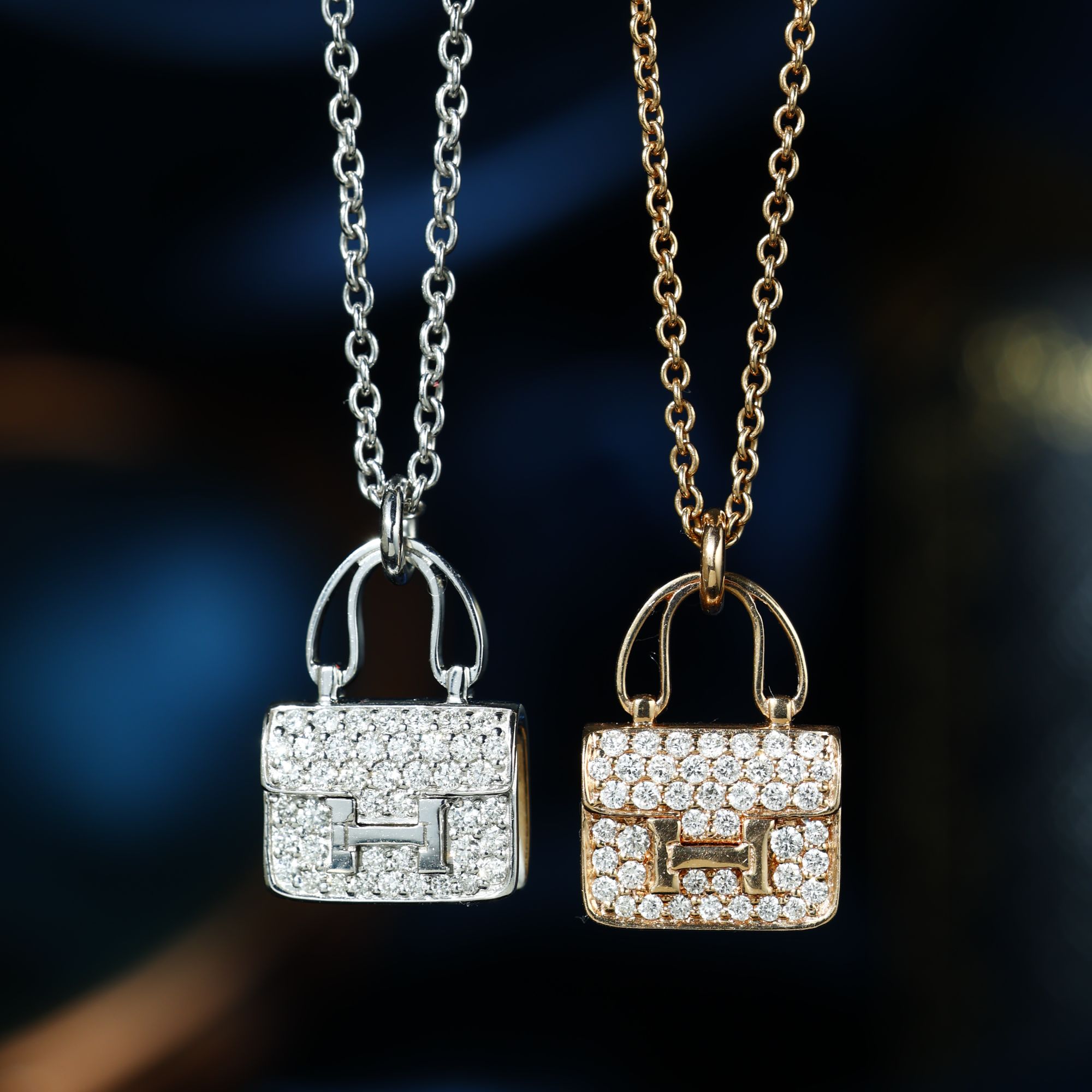 18K金满钻包包项链 CZ (定制品质48小时鉴赏期)