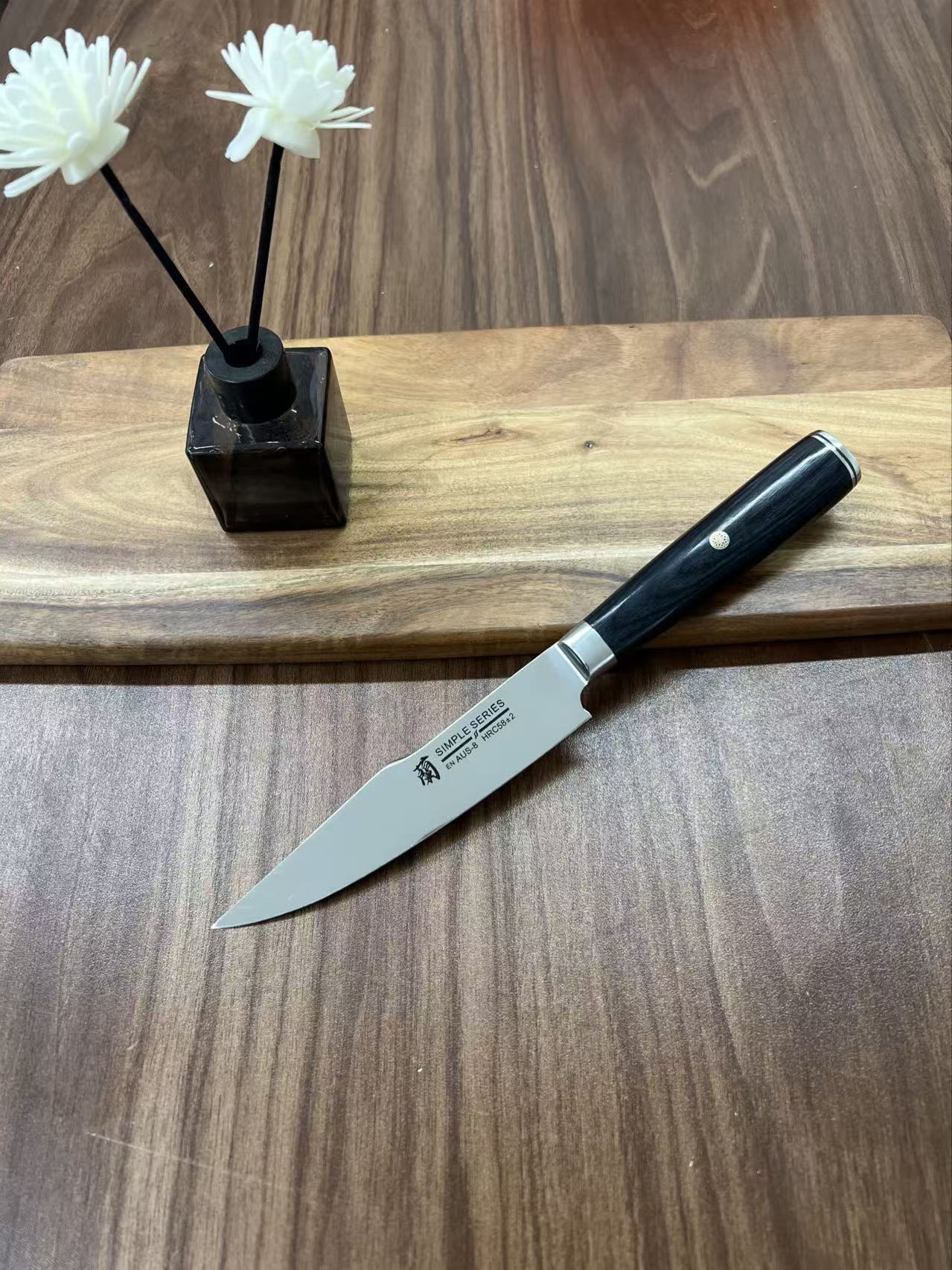 外贸尾单 蘭系列新款黑極镜面水果刀  不带刀鞘