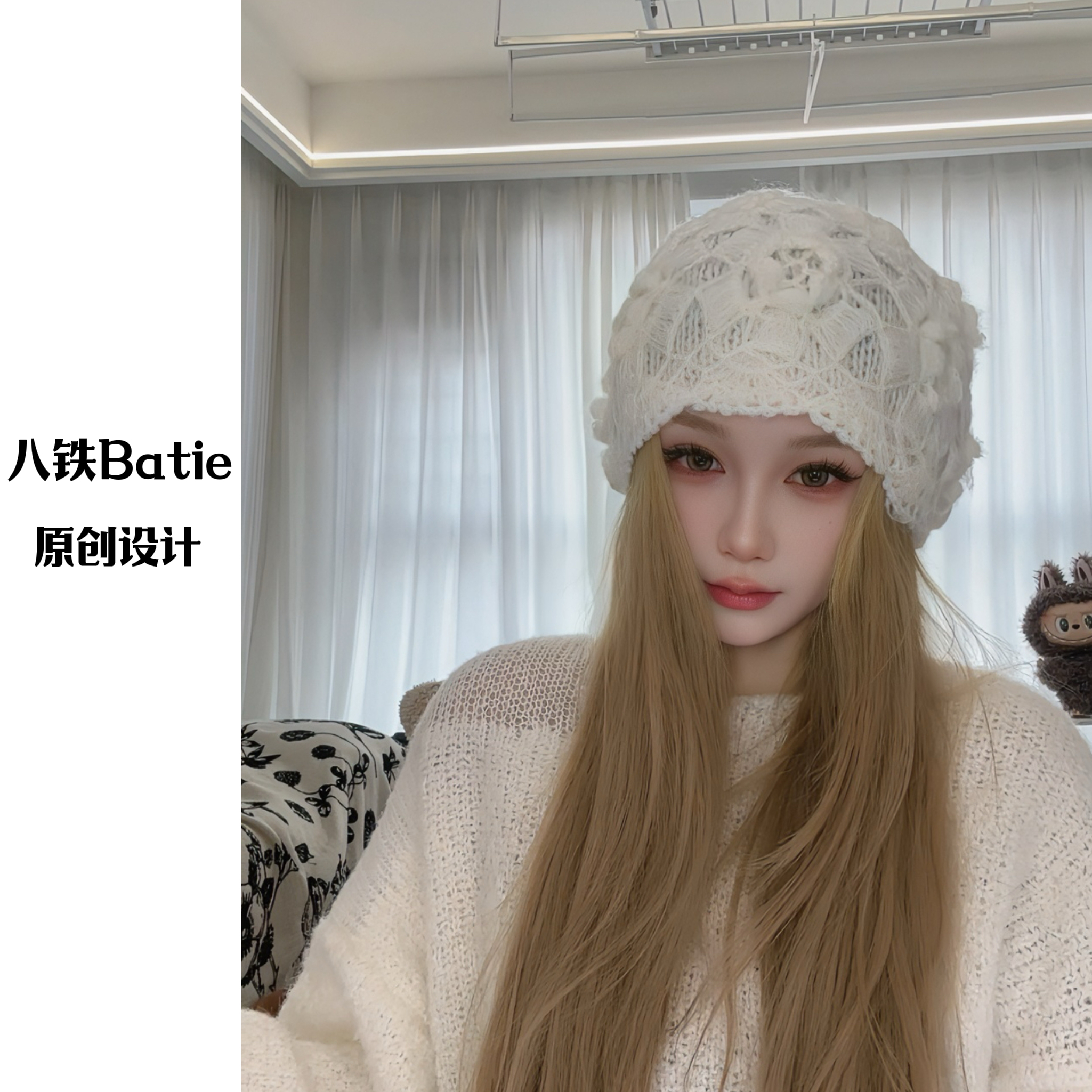 包头帽女帽子秋冬文艺女式包头帽网红秋冬复古保暖针织帽子