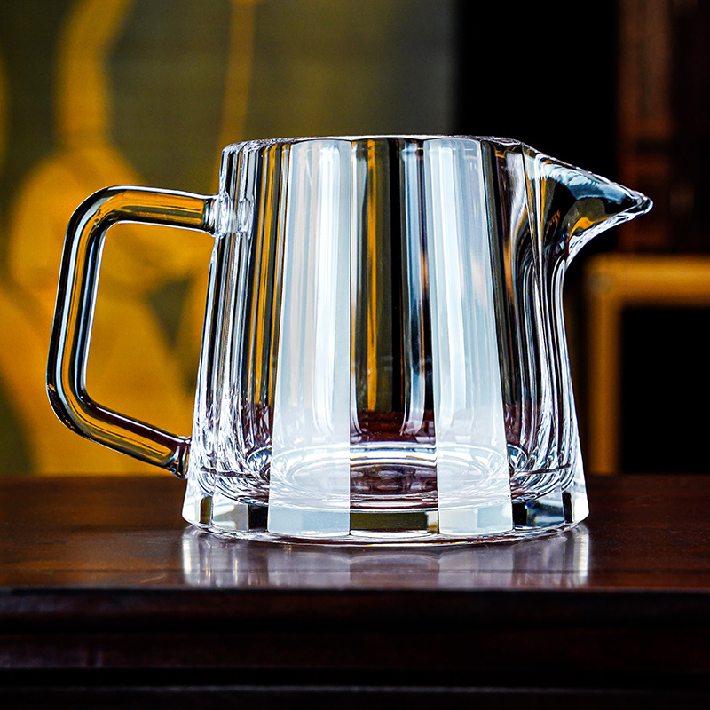 安享生活原矿水晶杯棱形切子公道杯耐热分茶高档茶具杯子茶杯