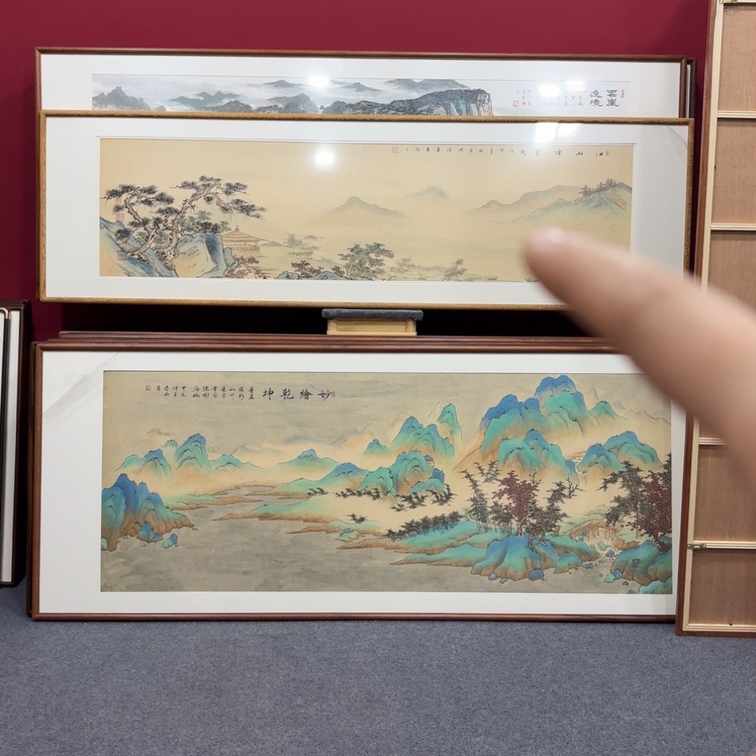 国画带框绘画210/80尺寸