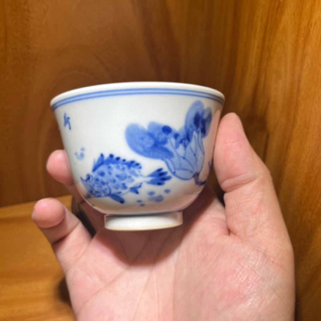 熙工坊 陶瓷手绘主人杯 青花花鸟 全手工 景德镇高温瓷