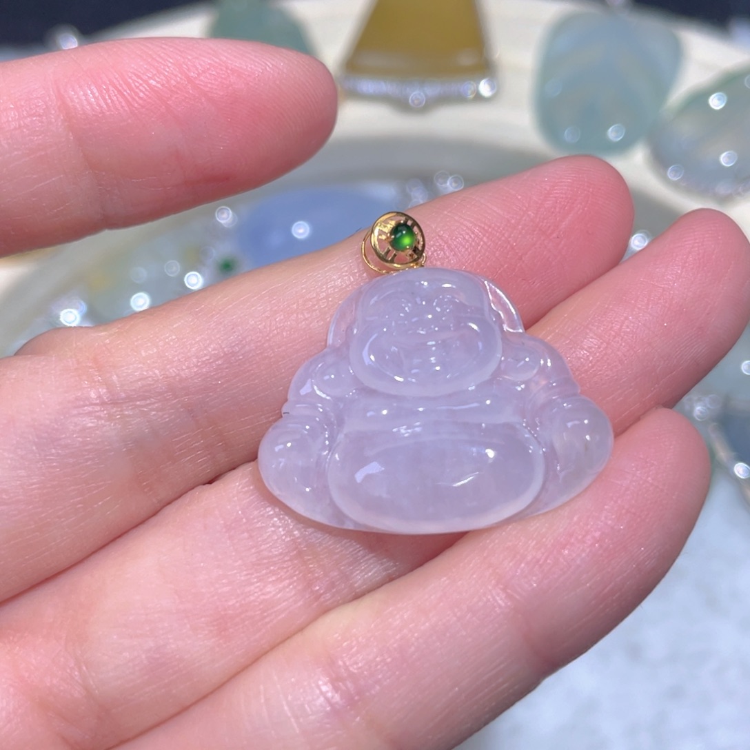 翡翠颈饰18K金镶嵌翡翠