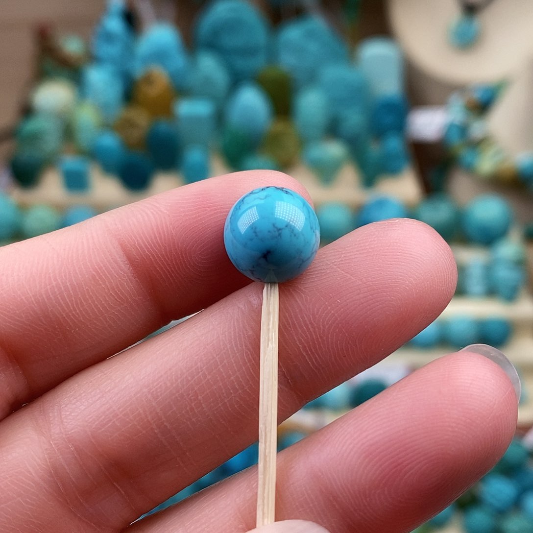 绿松石珠宝奇石未镶嵌10mm