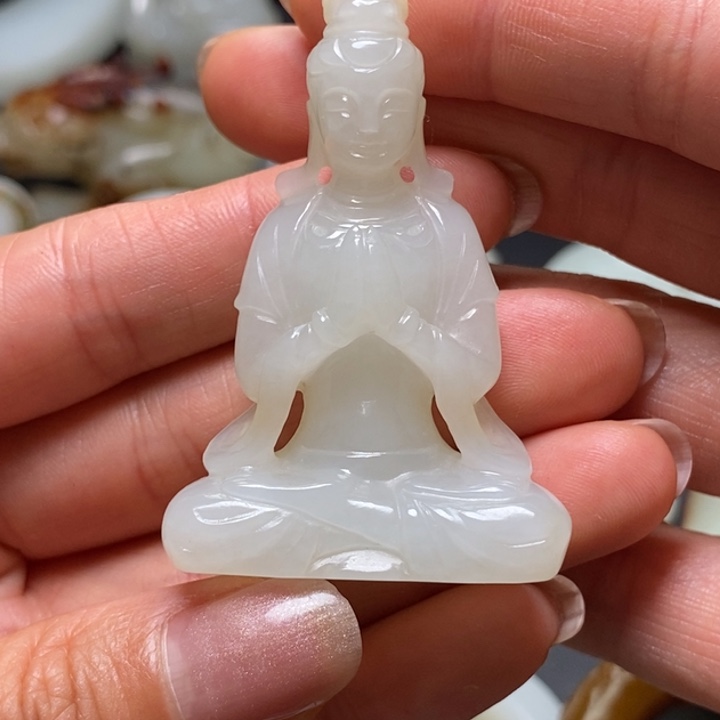 和田玉未镶嵌挂件陆*龙