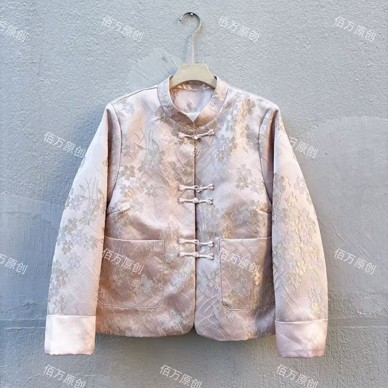 【小苍兰】新中式冬季加绒加厚提花时尚减龄显瘦百搭棉服保暖