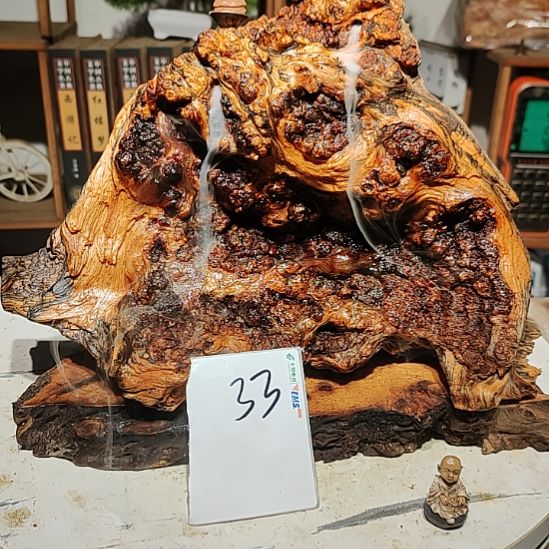 A***美松木33北沉香琥珀木天然造型山水摆件