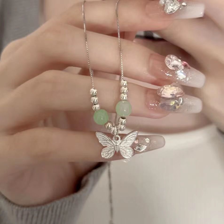 铜合金亚克力项链 链女ins甜美中国风吊坠2024新款精致可爱锁骨链