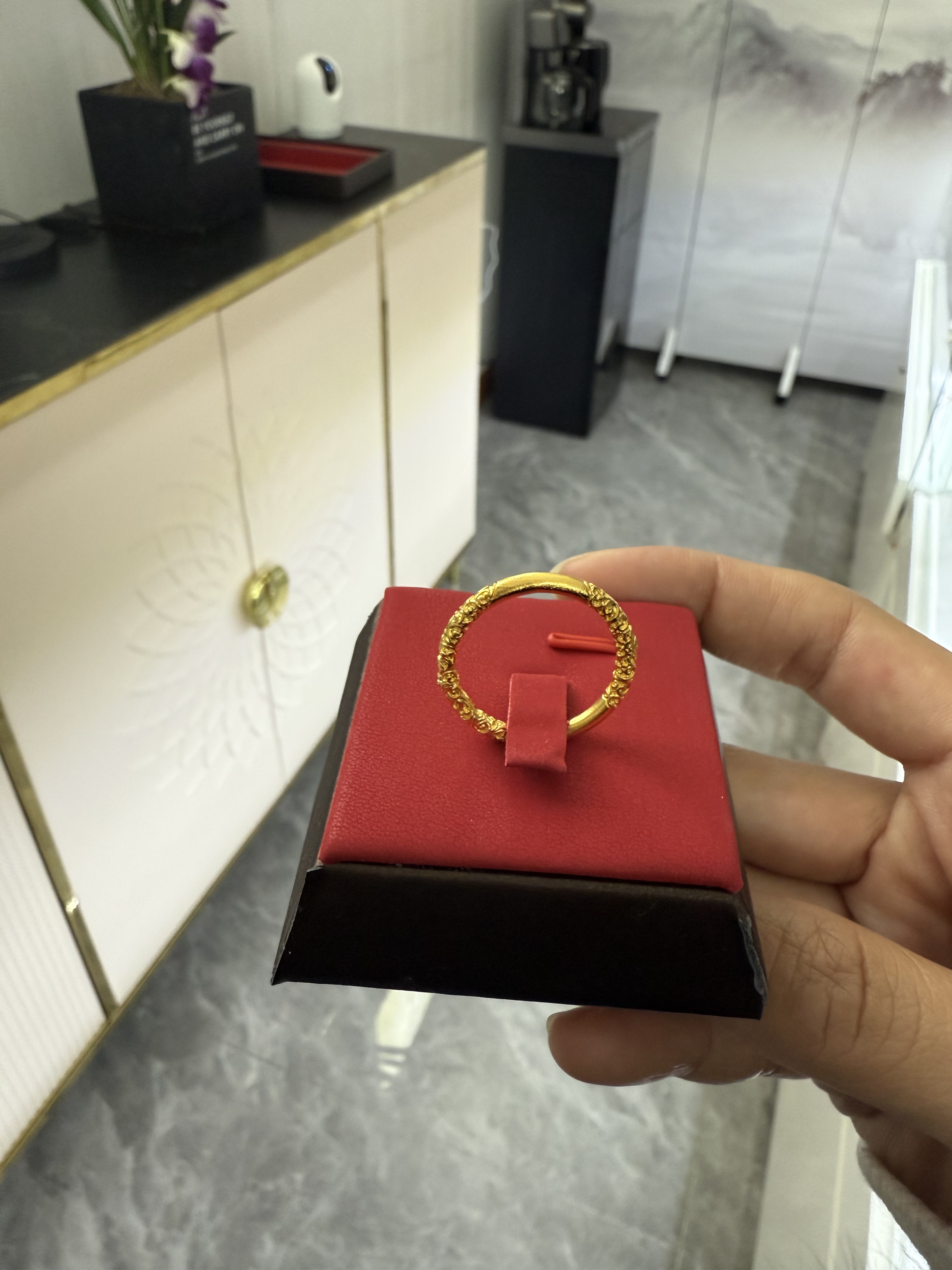 足银戒指 卷草纹戒指时尚百搭经典