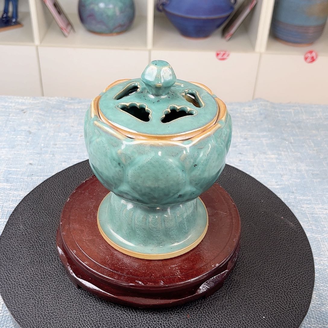 瓷片熏香炉摆件工艺品