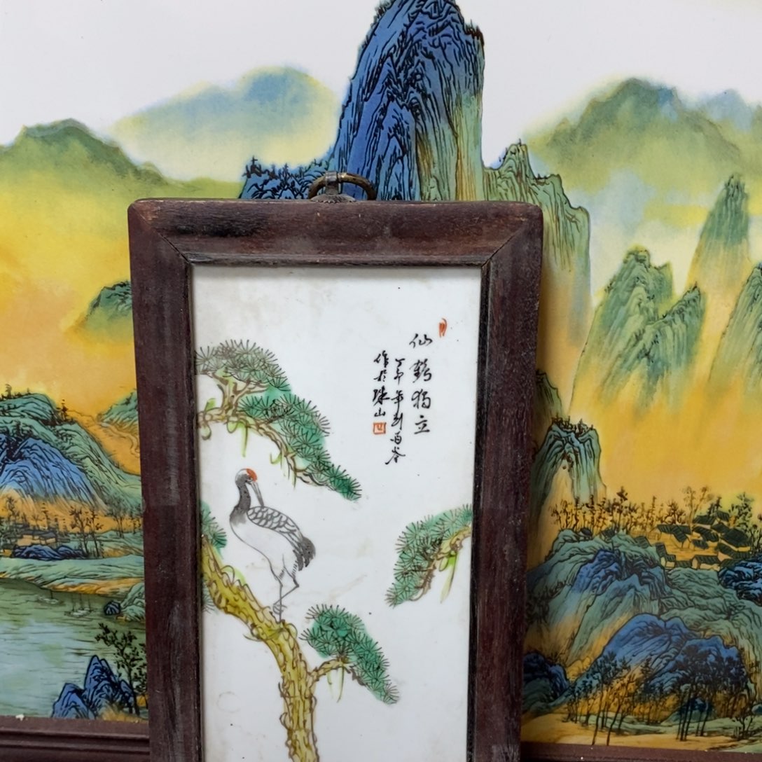 瓷片28*16*1景德镇瓷板画柴窑烧制