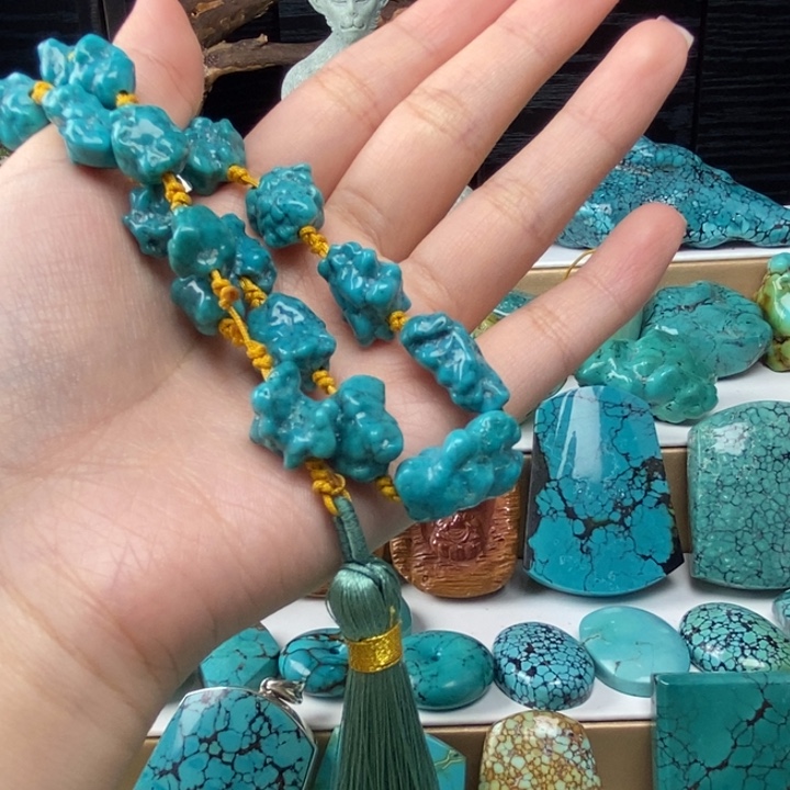 用***6高瓷玉化蓝随型手持y