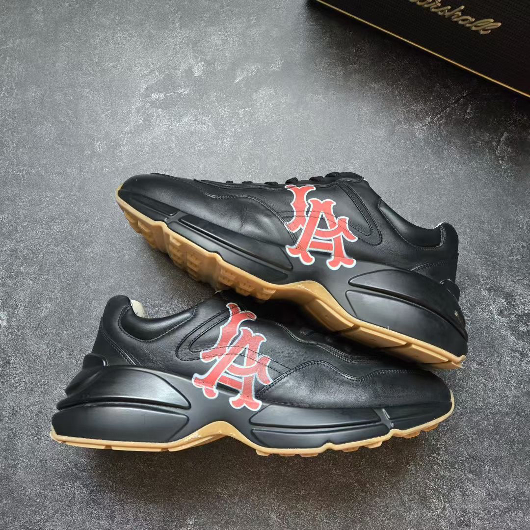 99新 GUCCI/古驰 LA黑红老爹鞋 9.5码/43.5码 